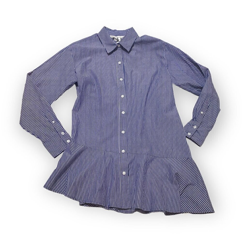 Veronica Beard Gilda Oversized Striped Cotton shirt. Size 4, New with tag. - Picture 11 of 15